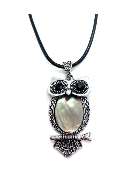 H-1 Adet Doğal Taş Baykuş Yarı Değerli Taş Kolye Çinko Alaşım Kakma Pembe Kristal Charm Dıy Kolye Yapımı Için Kadın Aksesuarları (Yurt Dışından)