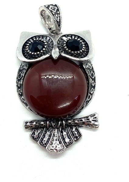 H-1 Adet Doğal Taş Baykuş Yarı Değerli Taş Kolye Çinko Alaşım Kakma Pembe Kristal Charm Dıy Kolye Yapımı Için Kadın Aksesuarları (Yurt Dışından)