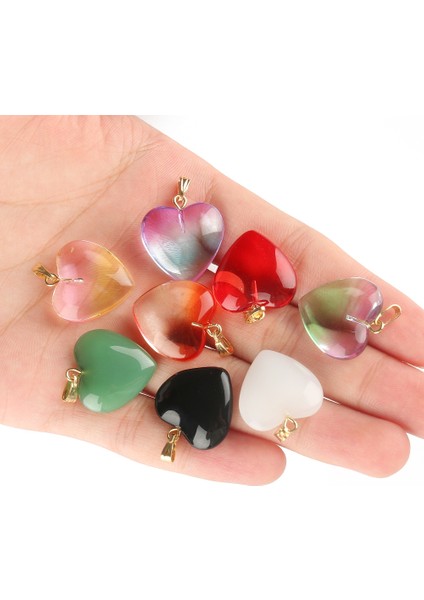 Menekşe Lot 20*20MM Aşk Kalp Lampwork Kolye Kolye Çek Cam Takılar Kolye Takı Yapımı Için Diy Bilezik Aksesuarları (Yurt Dışından) modelleri