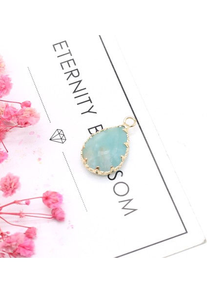 No.16 Boyutu Doğal Ite Taş Takılar Yuvarlak Kare Su Damlası Ay Kristal Kolye Takı Yapımı Için Dıy Kolye Küpe Aksesuarı (Yurt Dışından)