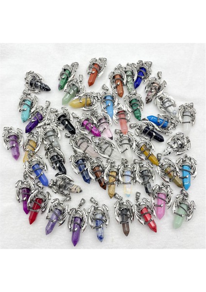 No.35 Doğal Taş Şifa Pembe Kuvars Opal Altıgen Sarkaç Kristal Kaya Kolye Dıy Takı Yapımı Için Kolye Aksesuarla (Yurt Dışından) modelleri