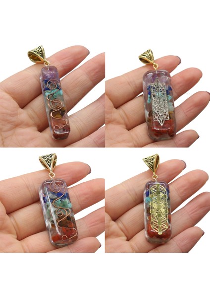 Pembe Takılar Orgonit Muska Kristal Kolye Reiki Heal 7 Çakra Altın Kaplama Yoga Meditasyon Reçine Takı Yapımı Için Kolye Hediye (Yurt Dışından)