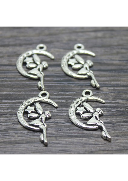 Lot 25*15MM Yeni Moda Antika Gümüş Kaplama El Yapımı Takılar Kolye Ay Kız Melek (Yurt Dışından) fiyatları