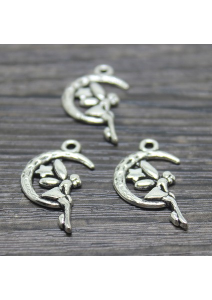 Lot 25*15MM Yeni Moda Antika Gümüş Kaplama El Yapımı Takılar Kolye Ay Kız Melek (Yurt Dışından) modelleri
