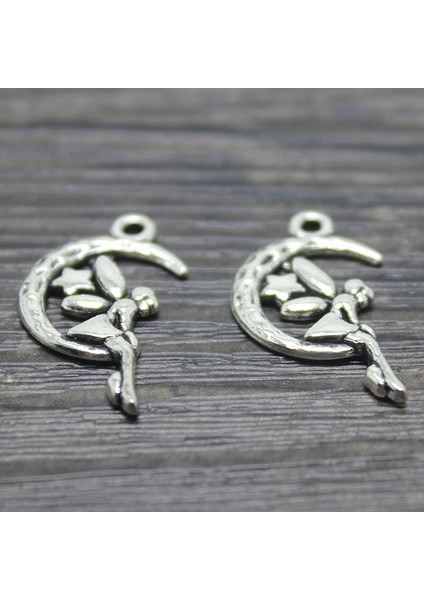 Lot 25*15MM Yeni Moda Antika Gümüş Kaplama El Yapımı Takılar Kolye Ay Kız Melek (Yurt Dışından) fırsatları