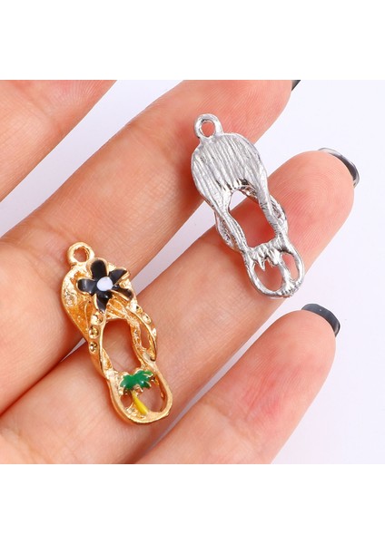 No.5 Boyutu Çinko Bazlı Alaşım Takılar Flip Flop Terlik Yıldız Emaye Takılar Metal Kolye Dıy Yapımı Için Kolye Takı (Yurt Dışından) fırsatları