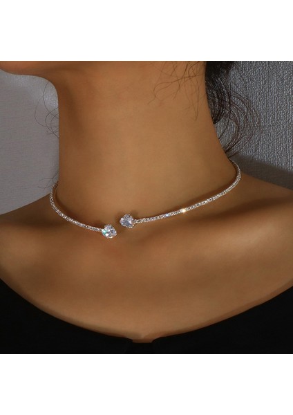 Altın Rengi Stonefans Moda Taklidi Kalp Yaka Gerdanlık Kolye Kadınlar Için Basit Açık Yaka Kolye Tork Takı Aksesuarları (Yurt Dışından) fiyatları