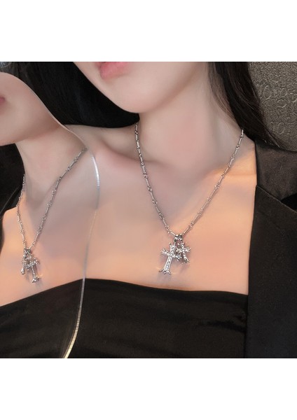 XL267 Yeni Moda Trendi Parlak Zarif Çift Çapraz Uzun Kolye Bayanlar Erkek Çift Kıdemli Takı Doğum Günü Partisi Hediye (Yurt Dışından) modelleri