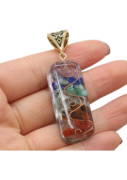 A-21X51MM Takılar Orgonit Muska Kristal Kolye Reiki Heal 7 Çakra Altın Kaplama Yoga Meditasyon Reçine Takı Yapımı Için Kolye Hediye (Yurt Dışından)