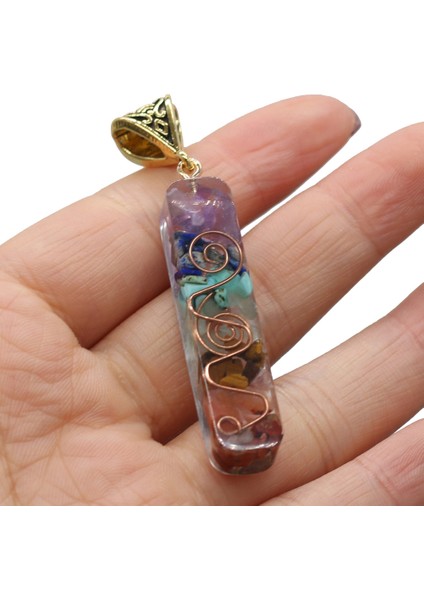 A-21X51MM Takılar Orgonit Muska Kristal Kolye Reiki Heal 7 Çakra Altın Kaplama Yoga Meditasyon Reçine Takı Yapımı Için Kolye Hediye (Yurt Dışından)