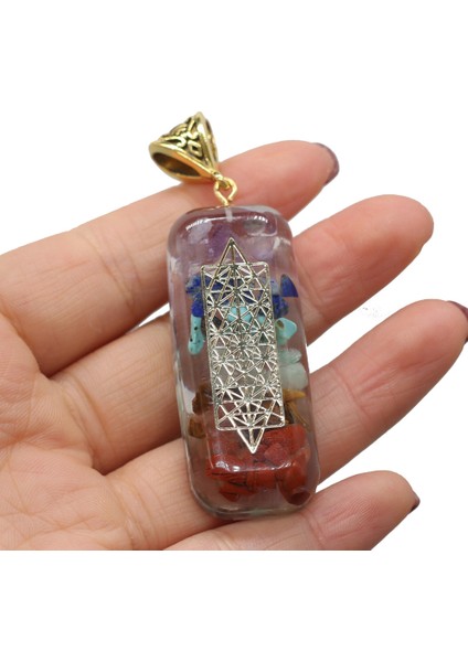 A-21X51MM Takılar Orgonit Muska Kristal Kolye Reiki Heal 7 Çakra Altın Kaplama Yoga Meditasyon Reçine Takı Yapımı Için Kolye Hediye (Yurt Dışından)