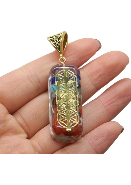 A-21X51MM Takılar Orgonit Muska Kristal Kolye Reiki Heal 7 Çakra Altın Kaplama Yoga Meditasyon Reçine Takı Yapımı Için Kolye Hediye (Yurt Dışından)