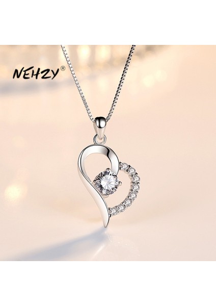 NO.296 Boyutu Nehzy Gümüş Kaplama Yeni Kadın Moda Takı Yüksek Li Mor Kübik Zirkonya Kalp Kolye Kolye Uzunluğu 45 cm (Yurt Dışından) fiyatları