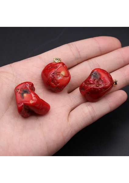 20-25MM 1 Adet Kırmızı Mercan Düzensiz Dalları Kolye Dıy Küpe Kolye Takı Yapımı Aksesuarları Hediye Boyutu (Yurt Dışından)