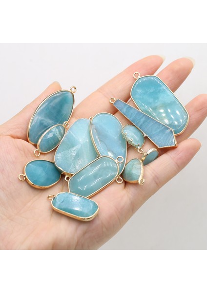 No.9 Boyutu Doğal Ite Taş Takılar Yuvarlak Kare Su Damlası Ay Kristal Kolye Takı Yapımı Için Dıy Kolye Küpe Aksesuarı (Yurt Dışından) modelleri