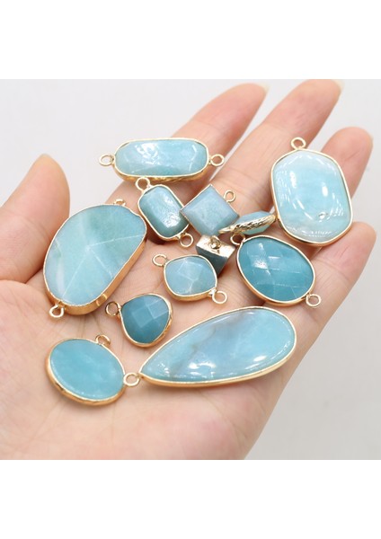 No.9 Boyutu Doğal Ite Taş Takılar Yuvarlak Kare Su Damlası Ay Kristal Kolye Takı Yapımı Için Dıy Kolye Küpe Aksesuarı (Yurt Dışından) fırsatları