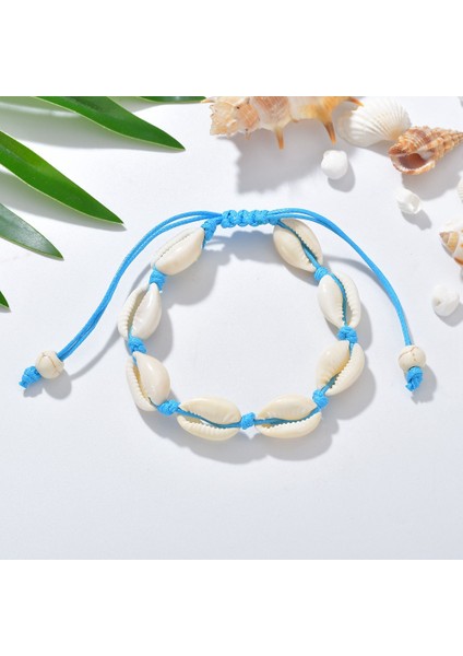 S162C Trend Vintage Kabuk Halhal Kadınlar Için Kadın Ayak Takı Bacak Zinciri Boncuklu El Yapımı Doğal Deniz Kabuğu Halhal Plaj Takı Hediyeler (Yurt Dışından)