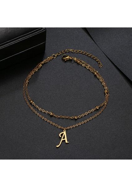 Gümüş Tarzı F Paslanmaz Çelik Kadın Halhal 26 Harfler A-Z Basit ve Moda Son Trend Stil Zincir Kolye Halhal Kadınlar Takı Için (Yurt Dışından) indirimleri