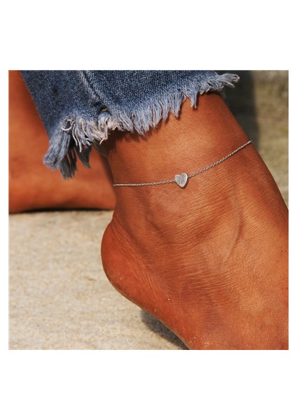 D Basit Kalp Kadın Halhal Yalınayak Tığ Sandalet Ayak Takı Bacak Yeni Halhal Ayak Bileği Bilezik Kadınlar Için Bacak Zinciri (Yurt Dışından)