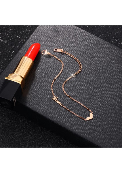 Altın 2023 Aşk Mektubu Kalp Şeklinde Titanyum Çelik Halhal Woma Kore Moda Takı Solmaz Plaj Ayak Bacak Takı (Yurt Dışından) fırsatları