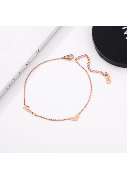 Altın 2023 Aşk Mektubu Kalp Şeklinde Titanyum Çelik Halhal Woma Kore Moda Takı Solmaz Plaj Ayak Bacak Takı (Yurt Dışından) indirimleri
