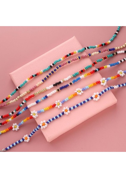 No.6 Boyutu Coxeer Reaktif Boncuklu Halhal Moda Çiçek Dekor Bohem Tarzı Plaj Halhal Charm Takı Aksesuarları Kadın Kızlar Için (Yurt Dışından) modelleri