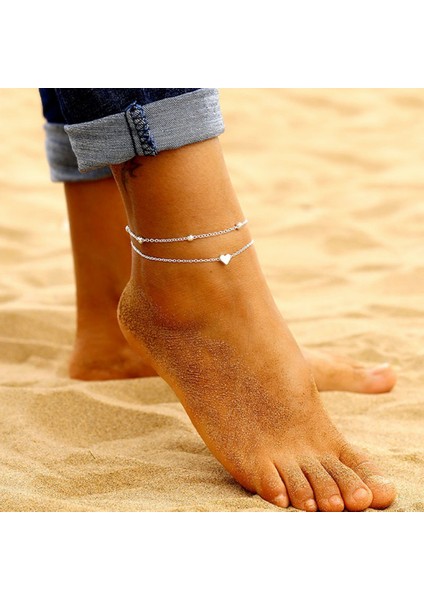 D Basit Kalp Kadın Halhal Yalınayak Tığ Sandalet Ayak Takı Bacak Yeni Halhal Ayak Bileği Bilezik Kadınlar Için Bacak Zinciri (Yurt Dışından) fırsatları