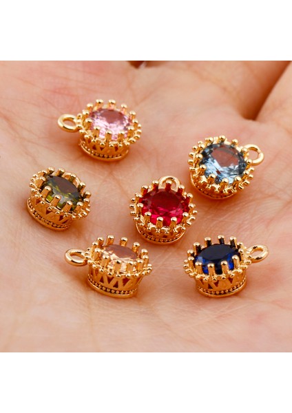 Kırmızı Bakır Birthstone Takılar Yuvarlak Çok Renkli Kübik Zirkonya Altın Renk Metal Kolye Dıy Yapımı Küpe Takı 9mm x 7mm, 2 Adet (Yurt Dışından) fırsatları