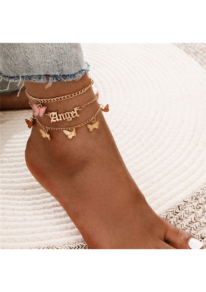 NO.50319 Boyutu Wukalo Boho Tarzı Yıldız Ay Halhal Moda Çok Katmanlı Ayak Zinciri Yeni Ayak Bileği Bilezik Kadınlar Için Plaj Aksesuarları Hediye (Yurt Dışından)