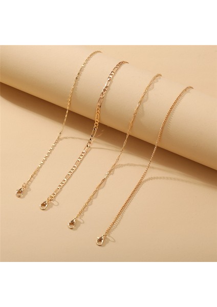 NO.50191 Boyutu Modyle Boho Et Altın Renk Halhal Seti Kadınlar Için Çok Katmanlı Zincir Halhal Ayak Bilezik Plaj Halhal Bohemia Takı (Yurt Dışından) modelleri