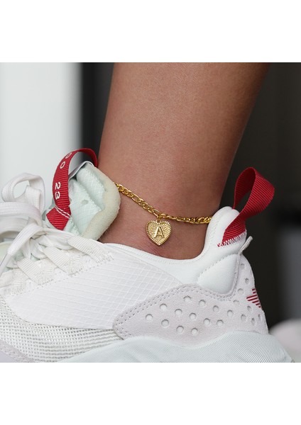 Altın Tarzı M Boyutu Ilk Kalp Halhal Kadınlar Için Kalp Mektup Paslanmaz Çelik Altın Renk Halhal Yaz Plaj Ayak Boho Takı Bijoux Femme (Yurt Dışından) fırsatları