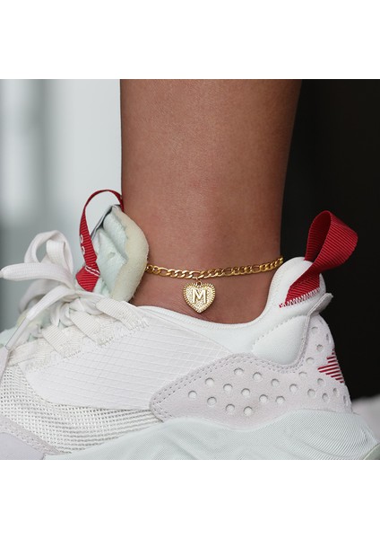 Altın Tarzı M Boyutu Ilk Kalp Halhal Kadınlar Için Kalp Mektup Paslanmaz Çelik Altın Renk Halhal Yaz Plaj Ayak Boho Takı Bijoux Femme (Yurt Dışından) indirimleri