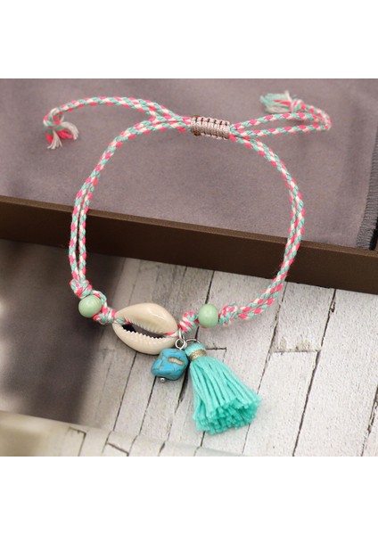 D1761E Halhal Kadınlar Için Ayak Takısı Boho El Yapımı Püskül Kabuk Ayarlanabilir Halat Zincir Ayak Bileği Bilezik Bacak Plaj Sandaletleri Aksesuarları (Yurt Dışından) fırsatları