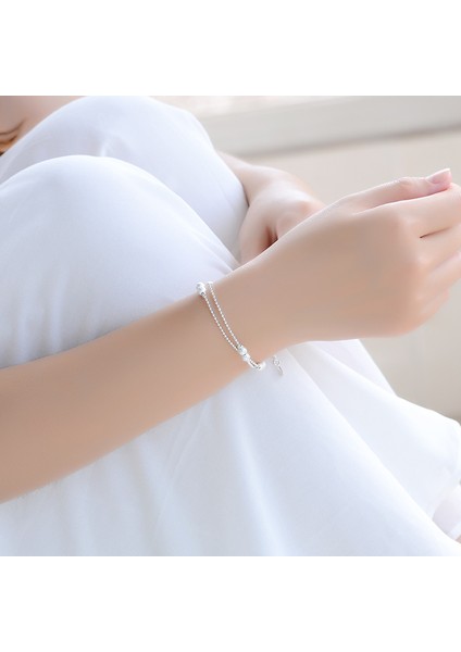 S130 Trend Çift Katmanlar Top Kolye Halhal Gümüş Renk Bayanlar Buzlu Boncuk Halhal Bilezik Kadın Ayak Zinciri Takı Hediyeler (Yurt Dışından) modelleri