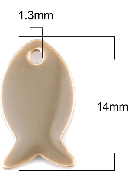 No.15 Boyutu Opper Çift Taraflı Küçük Balık Emaye Sequarmas Kolye Takı Yapımı Bulguları Altın Renk Ayarı x 8mm (Yurt Dışından)