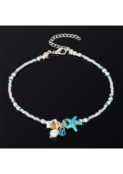 F159 Moda Deniz Kaplumbağaları Inci Denizyıldızı Dalga Kalp Charms Bilezik Halhal Kadınlar Için Bohemian Yaz Ayak Zinciri Takı Hediyeler (Yurt Dışından) indirimleri