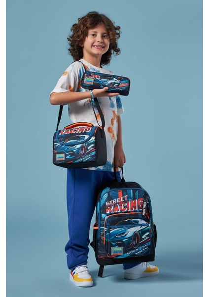 Kids Siyah Nefti Yarış Arabası Desenli 3’lü Okul Çanta Seti SET0123765 fiyatları