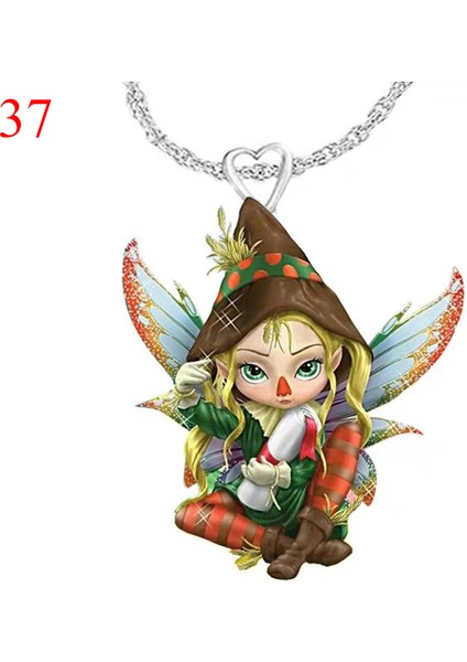 No.37 Boyutu 43 Stilleri Yaratıcı 3D Anime Karikatür Melek Kanatları Tasarım Bezemeler Figurineresin Kolye Su Dalgası Zincir Kolye (Yurt Dışından)