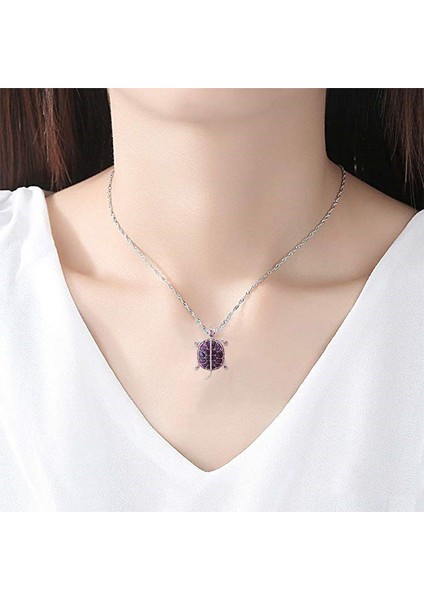 N102140 Benzersiz Kişilik Klasik Moda Okyanus Plaj Pet Mor Kristal Kaplumbağa Kolye Kolye Bayanlar Eşi Anne Için Noel Hediyesi (Yurt Dışından) fırsatları