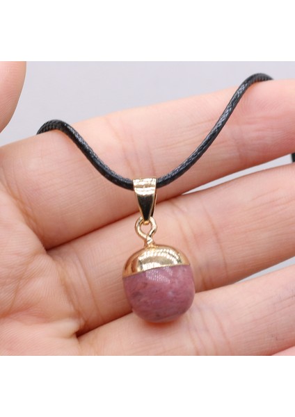 Diyalogit Doğal Taş Kolye Çok Renkli Top Şekli Ametist Kuvars Akik Kolye Kolye Kadınlar Için Parti Düğün Takı Hediye (Yurt Dışından)