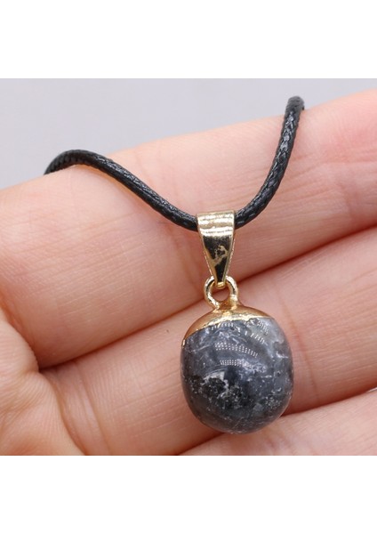 Diyalogit Doğal Taş Kolye Çok Renkli Top Şekli Ametist Kuvars Akik Kolye Kolye Kadınlar Için Parti Düğün Takı Hediye (Yurt Dışından) modelleri