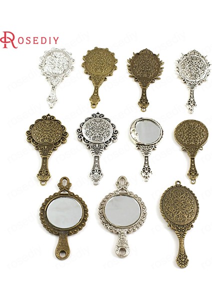 NO.23065 Boyutu 4pcs Oval ve Yuvarlak Çinko Alaşım Antika Tarzı Cam Ayna Takılar Kolye Diy Mücevher Bulguları Aksesuarları (Yurt Dışından) fiyatları