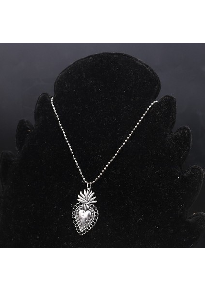 Yeşil Lver Kaplama Hıristiyan Katolik Kutsal Kalp Glamour Boncuk Kolye Dıy Retro Metal Takı El Sanatları Kadın Hediye Bulguları Için (Yurt Dışından)
