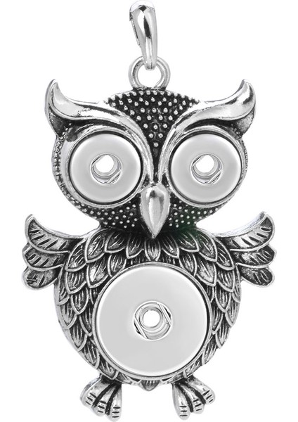 No.10 Boyutu Yeni Yapış Kolye Kolye Rhinestone Metal Baykuş Kolye Fit Snap Düğmesi Moda Yapış Takı Baykuş Kolye (Yurt Dışından)