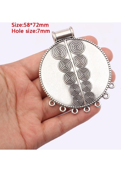 No.20 Boyutu 2pcs Tibet Gümüş Kabile Büyük Yuvarlak Medallion Avize Takılar Dıy Boho Vintage Kolye Takı Yapma Bulgunu (Yurt Dışından)