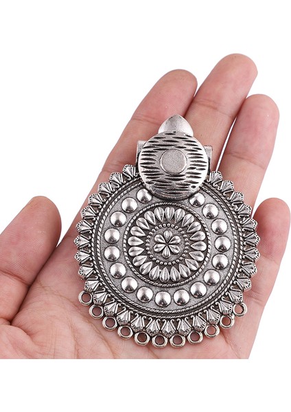 No.20 Boyutu 2pcs Tibet Gümüş Kabile Büyük Yuvarlak Medallion Avize Takılar Dıy Boho Vintage Kolye Takı Yapma Bulgunu (Yurt Dışından) fırsatları