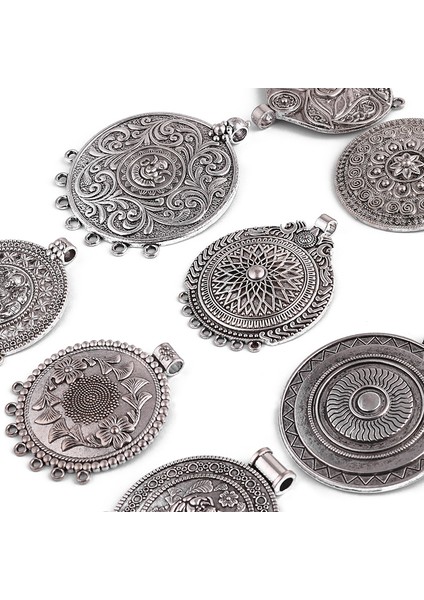 No.12 Boyutu 2pcs Tibet Gümüş Kabile Büyük Yuvarlak Medallion Avize Takılar Dıy Boho Vintage Kolye Takı Yapma Bulgunu (Yurt Dışından) modelleri
