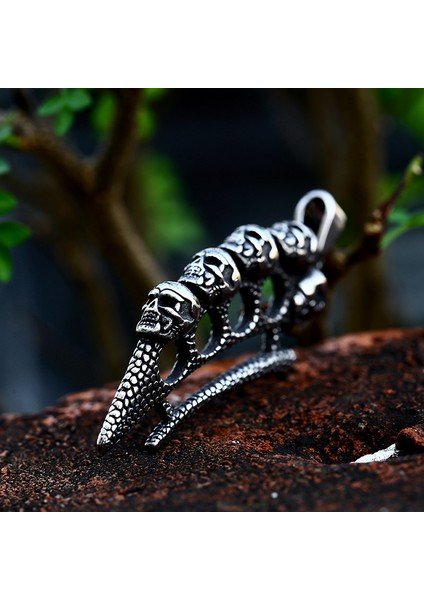Beıer Yeni Tasarım Paslanmaz Çelik Kafatası Parmak Kemik Kolye Erkekler Için Punk Biker Kişilik Moda Takı (Yurt Dışından) fırsatları