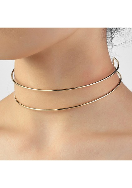 No.1 Boyutu Unk Altın Gümüş Renk Alaşım Tork Gerdanlık Kolye Kadınlar Için Moda Geometrik Yaka Gerdanlık Dorado Kolye Yeni (Yurt Dışından) fiyatları