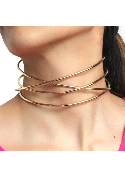 No.1 Boyutu Unk Altın Gümüş Renk Alaşım Tork Gerdanlık Kolye Kadınlar Için Moda Geometrik Yaka Gerdanlık Dorado Kolye Yeni (Yurt Dışından) modelleri